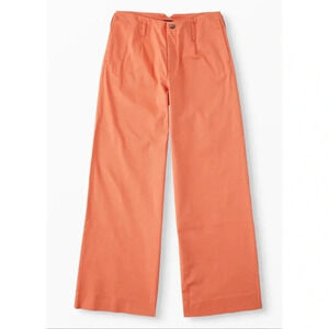 J. Peterman Orange Coral High-Rise Wide Leg Crop Pants Size 2
